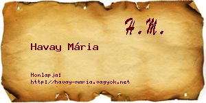 Havay Mária névjegykártya
